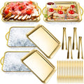 4 Set 9" Chilled Serving Tray for Parties with Compartments Ice Chilled Party Platter Charcuterie Serving Board