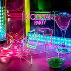 4 Set Acrylic Neon Sign Holder Stand, Clear Tabletop Display Base, alternate view 5