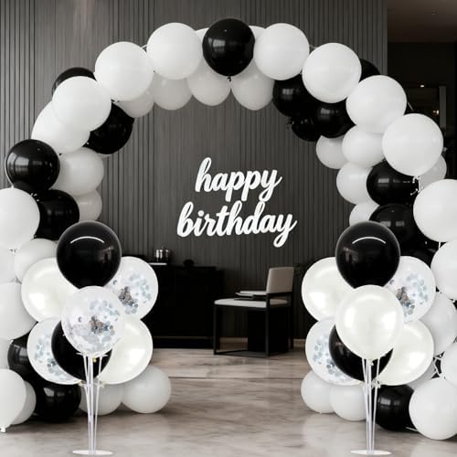 4 Set Black and White Balloon Stand Balloon Centerpiece for Table in 4 Count (Pack of 1) in Metallic Blue Silver, alternate
