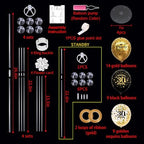 4 Set Black Gold 30 Printed Balloon Stands for 30th Birthday Decor in 4 Count (Pack of 1) in Black Gold, alternate view 3