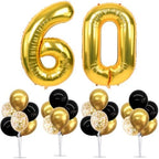 4 Set Black Gold 60 Balloon Stand Balloon Centerpieces for Table in 4 Count (Pack of 1) in Black Gold-foil Gold