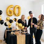 4 Set Black Gold 60 Balloon Stand Balloon Centerpieces for Table in 4 Count (Pack of 1) in Black Gold-foil Gold, alternate