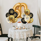 4 Set Black Gold 60 Printed Balloon Stands for 60th Birthday Decor in 4 Count (Pack of 1) in Black Gold, alternate view 2