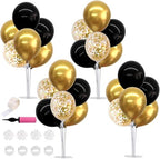 4 Set Black Gold Balloon Stand Balloon Centerpieces for Table in 4 Count (Pack of 1) in Gold