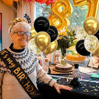 4 Set Black Gold Balloon Stand Balloon Centerpieces for Table in 4 Count (Pack of 1) in Gold, alternate view 2