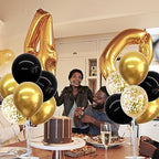 4 Set Black Gold Balloon Stand Balloon Centerpieces for Table in 4 Count (Pack of 1) in Gold, alternate view 6