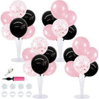 4 Set Black Pink Balloon Stand Balloon Centerpieces for Table Decor in 4 Count (Pack of 1) in Metallic Blue