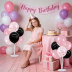 4 Set Black Pink Balloon Stand Balloon Centerpieces for Table Decor in 4 Count (Pack of 1) in Metallic Blue, alternate view 2