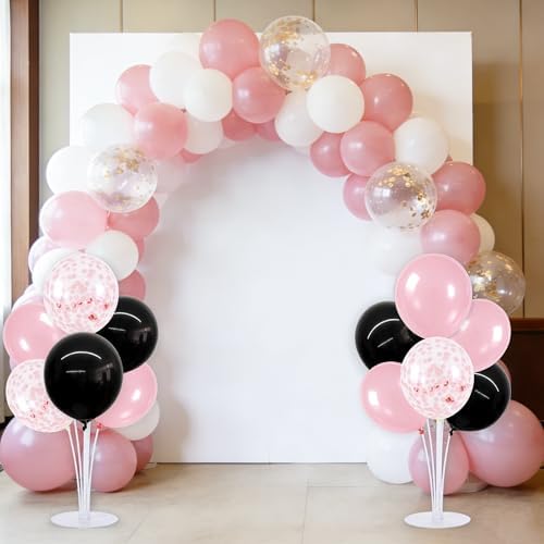 4 Set Black Pink Balloon Stand Balloon Centerpieces for Table Decor in 4 Count (Pack of 1) in Metallic Blue, alternate view 6
