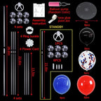 4 Set Black Red Blue Balloon Stand Balloon Centerpieces for Table in 12 inches in Metallic Blue Silver, alternate view 3