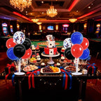 4 Set Black Red Blue Balloon Stand Balloon Centerpieces for Table in 12 inches in Metallic Blue Silver, alternate view 6