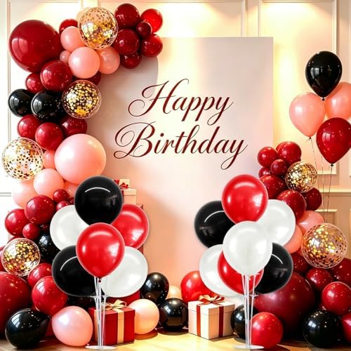 4 Set Black Red White Balloon Stand Balloon Centerpieces for Table in 4 Count (Pack of 1) in Metallic Blue, alternate view 6