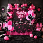 4 Set Black Rose Red Pink Polka Balloon Stand Centerpiece for Table in 12 inches in Metallic Blue Silver, alternate view 2