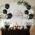4 Set Black Table Balloons Foil Spray Centerpiece with Black and Confetti Balloons Stand Kit for Birthday Party, alternate