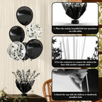 4 Set Black Table Balloons Foil Spray Centerpiece with Black and Confetti Balloons Stand Kit for Birthday Party, alternate