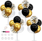 4 Set Black White Gold Balloon Stand Balloon Centerpieces for Table in 12 inches in Black White Gold
