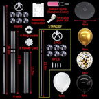 4 Set Black White Gold Balloon Stand Balloon Centerpieces for Table in 12 inches in Black White Gold, alternate view 3