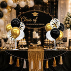 4 Set Black White Gold Balloon Stand Balloon Centerpieces for Table in 12 inches in Black White Gold, alternate view 5
