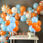 4 Set Blue and Orange Balloon Stand Balloon Centerpieces for Table in 4 Count (Pack of 1) in Metallic Blue, alternate view 2