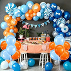 4 Set Blue and Orange Balloon Stand Balloon Centerpieces for Table in 4 Count (Pack of 1) in Metallic Blue, alternate view 5