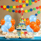 4 Set Blue and Orange Balloon Stand Balloon Centerpieces for Table in 4 Count (Pack of 1) in Metallic Blue, alternate view 6