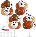 4 Set Brown Nude Cow Balloon Stand Balloon Centerpiece for Table in 12 inches in Metallic Blue Silver