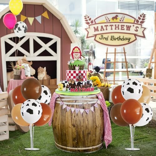 4 Set Brown Nude Cow Balloon Stand Balloon Centerpiece for Table in 12 inches in Metallic Blue Silver, alternate view 6