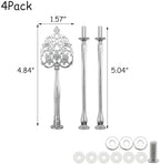 4 Set Cake Stand Hardware Kit Leaf Shape 3 Tiered Tray Hardware in colorful, alternate view 2