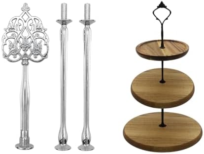 4 Set Cake Stand Hardware Kit Leaf Shape 3 Tiered Tray Hardware in colorful, alternate view 5