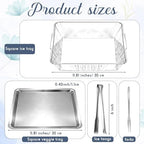 4 Set Chilled Serving Tray for Christmas Parties, 11.81", Silver in Silver, alternate view 3