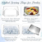 4 Set Chilled Serving Tray for Christmas Parties, 11.81", Silver in Silver, alternate view 4