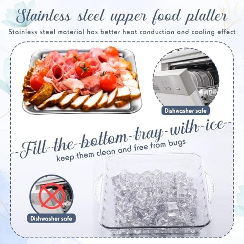 4 Set Chilled Serving Tray for Christmas Parties, 9", Silver in Silver, alternate view 4