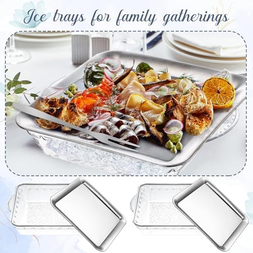 4 Set Chilled Serving Tray for Christmas Parties, 9", Silver in Silver, alternate view 5
