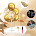 4 Set Gold Balloon Stand Balloon Centerpieces for Table Decoration in 4 Count (Pack of 1) in Black White Gold, alternate view