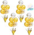4 Set Gold Table Centerpiece Balloons Stand Kit with Gold and Confetti Balloons for Birthday Party Baby Shower