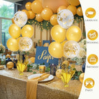 4 Set Gold Table Centerpiece Balloons Stand Kit with Gold and Confetti Balloons for Birthday Party Baby Shower, alternate