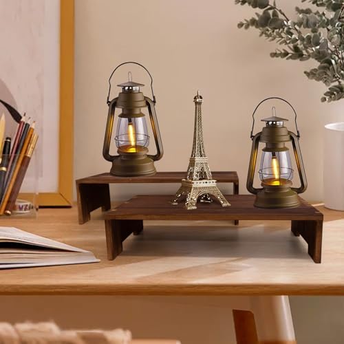 4 Set Large Wooden Display Riser Wood Risers Cupcake Display Stand 2Tiered 8Pcs Rectangular Perfume Dessert, alternate view 5