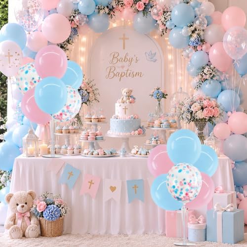 4 Set Light Pink Blue Balloon Stand Balloon Centerpieces for Table in 4 Count (Pack of 1) in Metallic Blue, alternate view 2