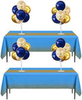 4 Set Navy Blue Gold Balloon Stand Centerpieces with Tablecloth in 12 inches in Navy Blue Gold Blue Tablecloth