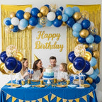 4 Set Navy Blue Gold Balloons Stand Balloon Centerpieces for Table in 4 Count (Pack of 1) in Black White Gold, alternate view