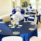 4 Set Navy Blue Silver Grey Balloon Stand Centerpieces for Table in 12 inches in Navy Blue Silver Grey, alternate view 2