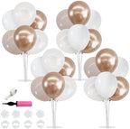 4 Set Nude White Champagne Gold Balloon Stand Centerpiece for Table in 30.48 cm in Metallic Blue Silver