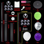 4 Set Purple Green White Balloon Stand Centerpieces for Table in Metallic Blue Silver, alternate view 3