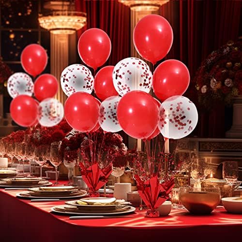 4 Set Red Balloon Centerpieces for Tables Red Balloons Stand Kit for Birthday Party Baby Shower Valentine's Day, alternate