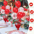 4 Set Red Balloon Centerpieces for Tables Red Balloons Stand Kit for Birthday Party Baby Shower Valentine's Day, alternate
