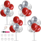 4 Set Red Sliver Balloon Stand Balloon Centerpieces for Table Decor in 4 Count (Pack of 1) in Metallic Blue