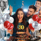4 Set Red Sliver Balloon Stand Balloon Centerpieces for Table Decor in 4 Count (Pack of 1) in Metallic Blue, alternate view 2