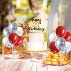 4 Set Red Sliver Balloon Stand Balloon Centerpieces for Table Decor in 4 Count (Pack of 1) in Metallic Blue, alternate view 6