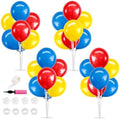 4 Set Red Yellow Blue Balloon Stand Balloon Centerpieces for Table in 4 Count (Pack of 1) in Metallic Blue