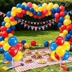 4 Set Red Yellow Blue Balloon Stand Balloon Centerpieces for Table in 4 Count (Pack of 1) in Metallic Blue, alternate view 5